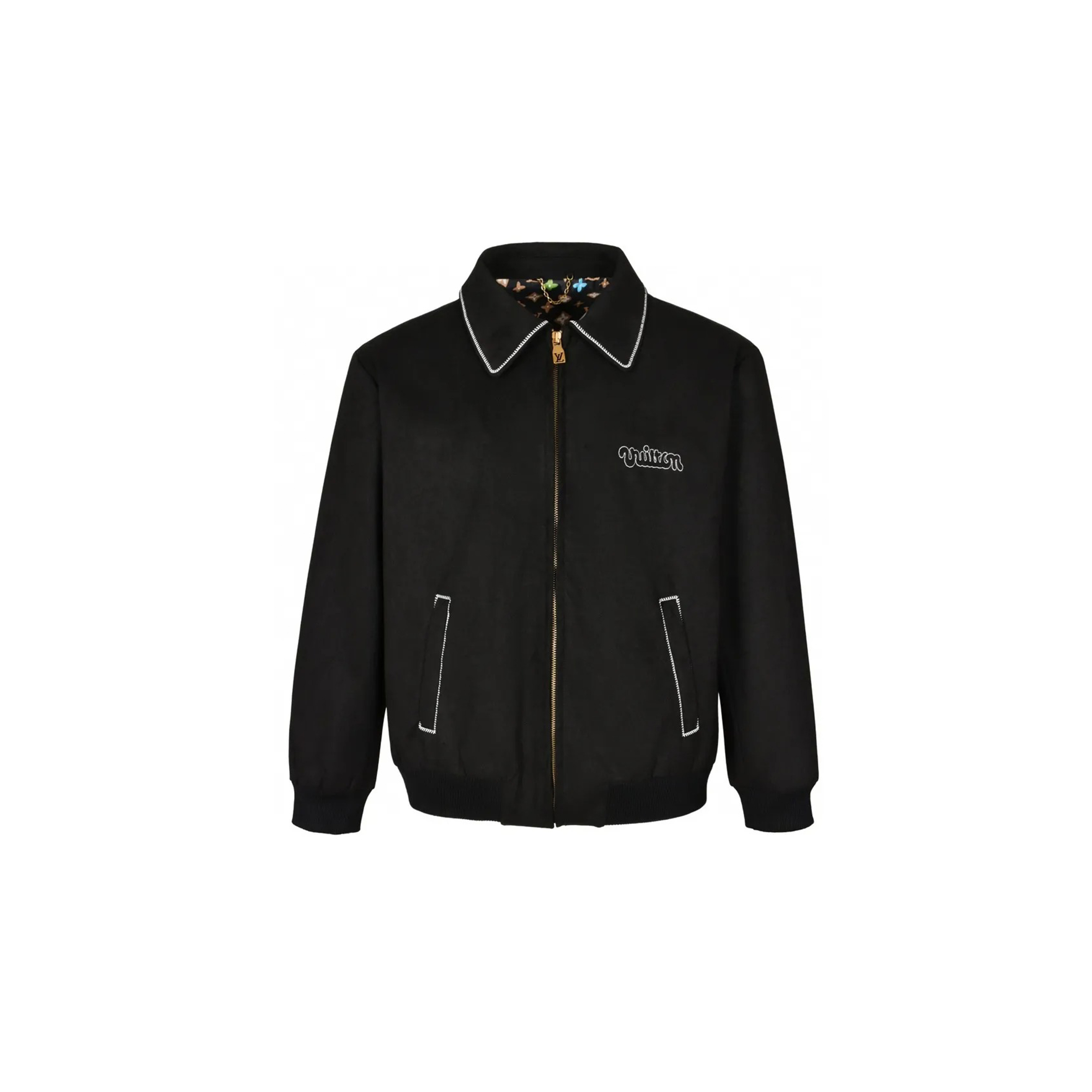 l0vis Vvtt0n jaqueta de suede de vitelo bordada 1afpwk